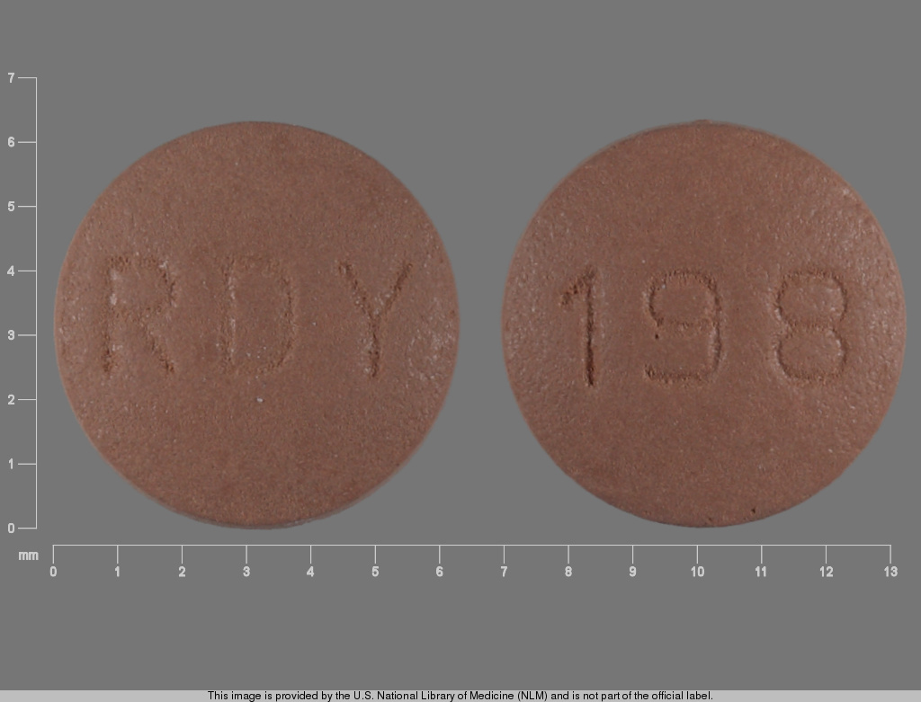 Brown Round pill with imprint RDY;198 — Simvastatin 10 mg (view 2)