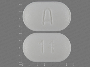 White Capsule pill with imprint 11;A — Mirtazapine Mirtazapine 7.5 mg; (view 4)