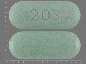 Green Oval pill with imprint 203 — Hyoscyamine sulfate Hyoscyamine sulfate 0.375 mg; (view 2)