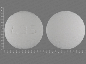White Round pill with imprint 435 — Metformin hydrochloride Metformin hydrochloride 850 mg; (view 2)