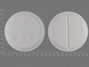 White Round pill with imprint J;246 — Lamotrigine Lamotrigine 100 mg; (view 3)