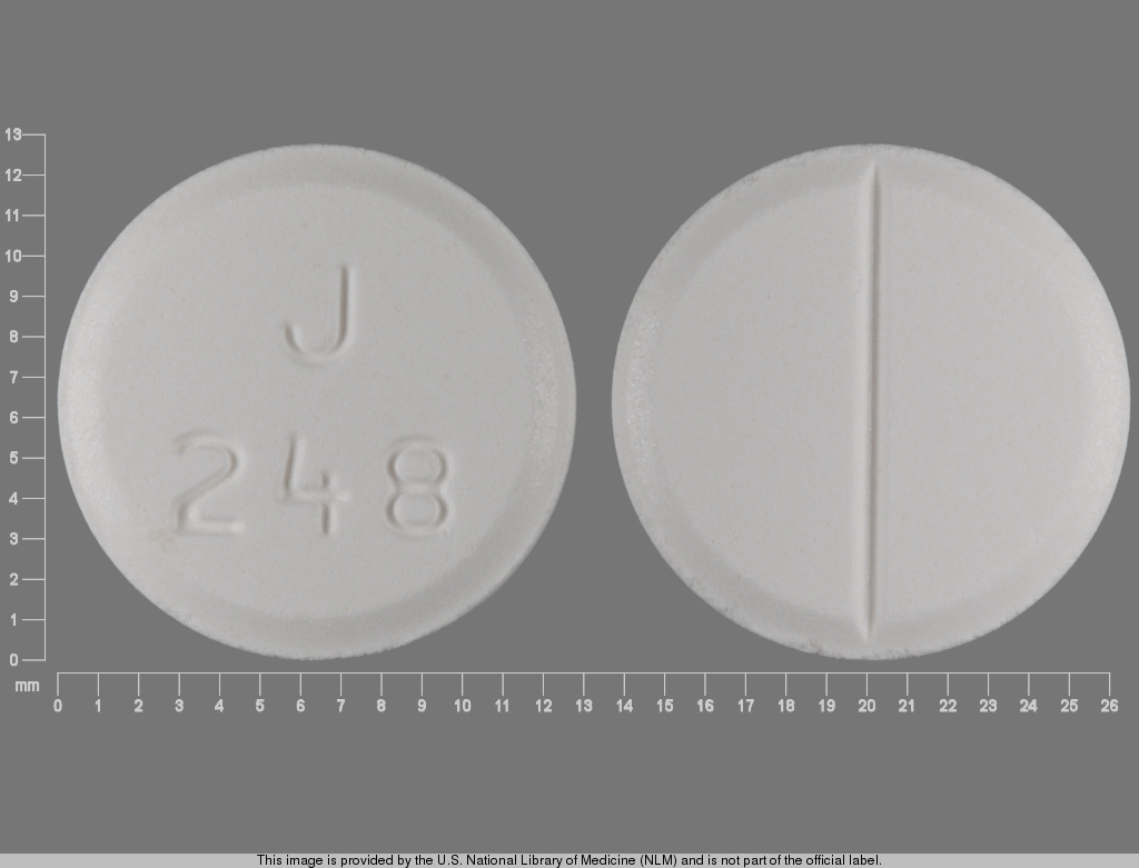 White Round pill with imprint J;248 — Lamotrigine Lamotrigine 200 mg; (view 2)