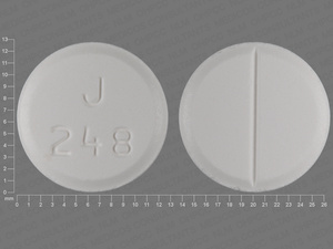 White Round pill with imprint J;248 — Lamotrigine Lamotrigine 200 mg; (view 3)