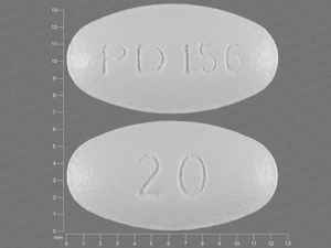 White Oval pill with imprint PD;156;20 — Atorvastatin 20 mg (view 3)