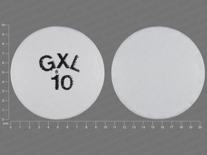 White Round pill with imprint GXL;10 — Glipizide Glipizide 10 mg; (view 2)