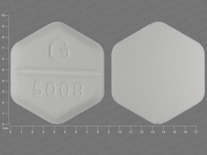 White Hexagon (6 sided) pill with imprint G;5008 — Misoprostol Misoprostol 200 ug; (view 2)