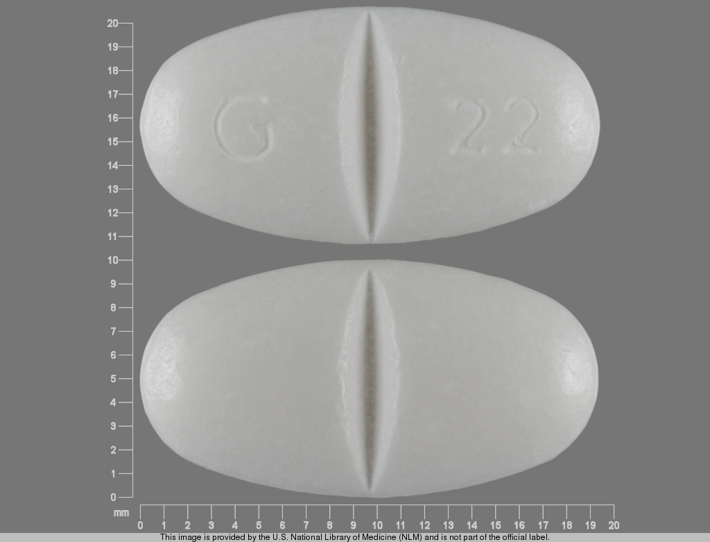 White Oval pill with imprint G;22 — Gabapentin 800 mg (view 2)