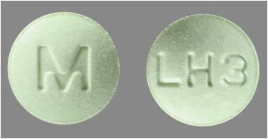 Green Round pill with imprint LH3;M — Lisinopril and hydrochlorothiazide Lisinopril 20 mg;hydrochlorothiazide 25 mg; (view 3)