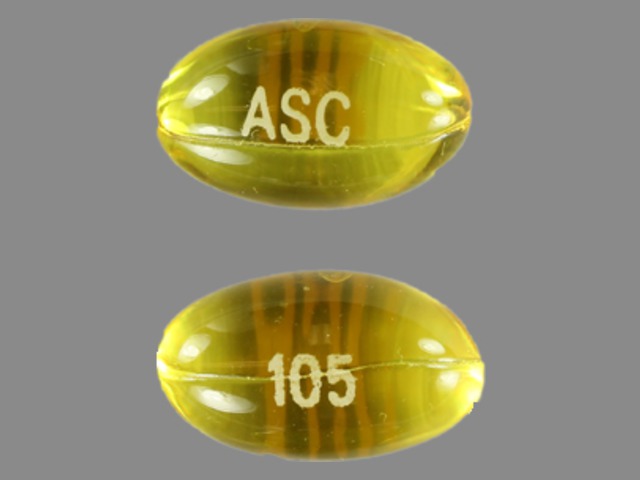 Yellow Oval pill with imprint ASC;105 — Benzonatate 100 mg (view 5)