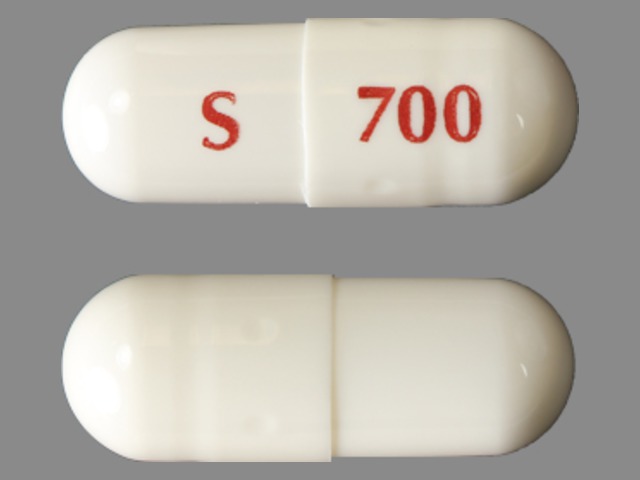 White Capsule pill with imprint S;700 — Selegiline hydrochloride Selegiline hydrochloride 5 mg; (view 2)