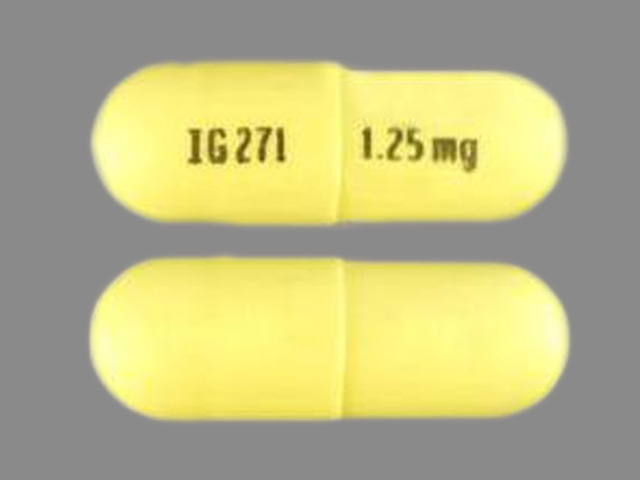 Yellow Capsule pill with imprint IG271;1;25;mg — Ramipril Ramipril 1.25 mg; (view 2)