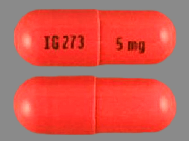 Red Capsule pill with imprint IG273;5;mg — Ramipril Ramipril 5 mg; (view 2)