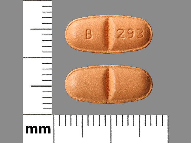 Brown Oval pill with imprint B293 — Oxcarbazepine Oxcarbazepine 300 mg; (view 2)