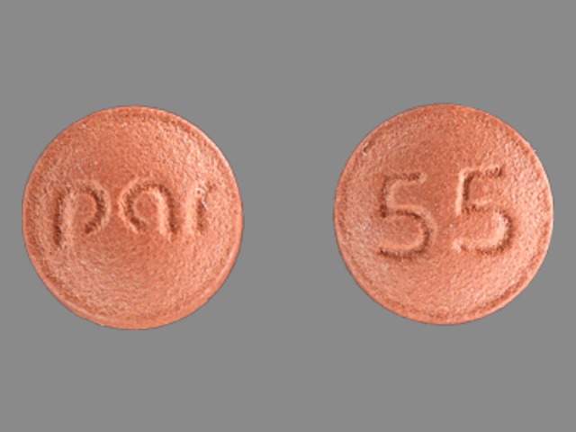 Brown Round pill with imprint Par;55 — Imipramine hydrochloride Imipramine hydrochloride 25 mg; (view 2)