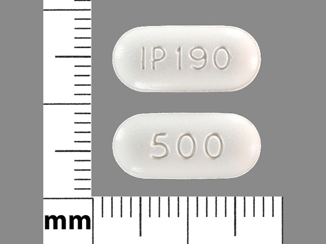 White Capsule pill with imprint IP190;500 — Naproxen Naproxen 500 mg; (view 2)