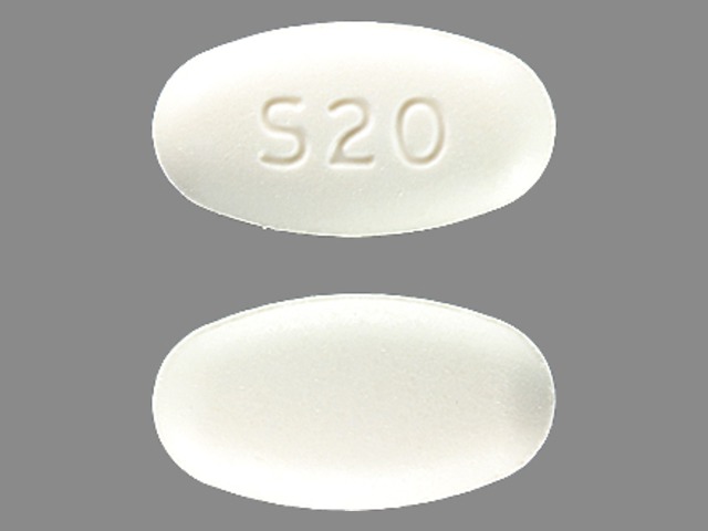 White Oval pill with imprint S20 — Penicillin v potassium Penicillin v potassium 250 mg; (view 2)