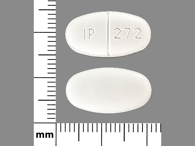 White Oval pill with imprint IP;272 — Sulfamethoxazole and trimethoprim Sulfamethoxazole 800 mg;trimethoprim 160 mg; (view 4)