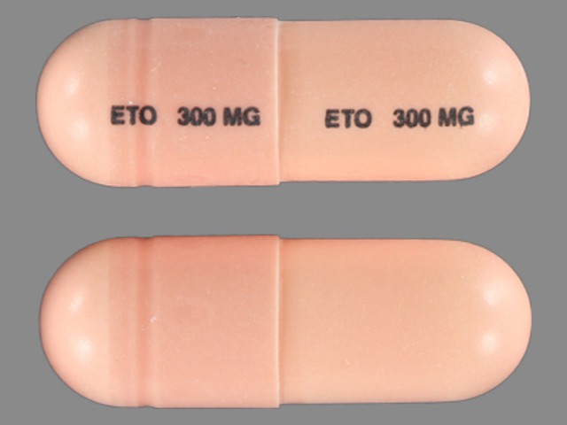 Pink Capsule pill with imprint ETO;300;MG — Etodolac Etodolac 300 mg; (view 2)