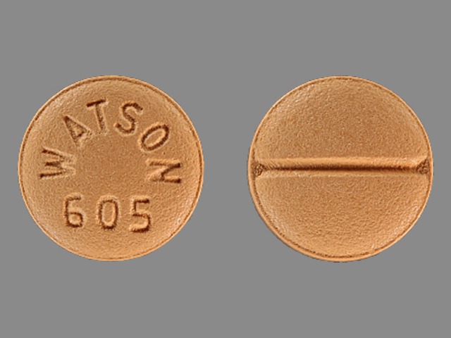 Brown Round pill with imprint WATSON;605 — Labetalol hydrochloride Labetalol hydrochloride 100 mg; (view 5)