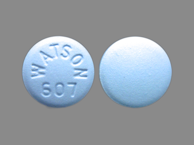 Blue Round pill with imprint WATSON;607 — Labetalol hydrochloride Labetalol hydrochloride 300 mg; (view 3)
