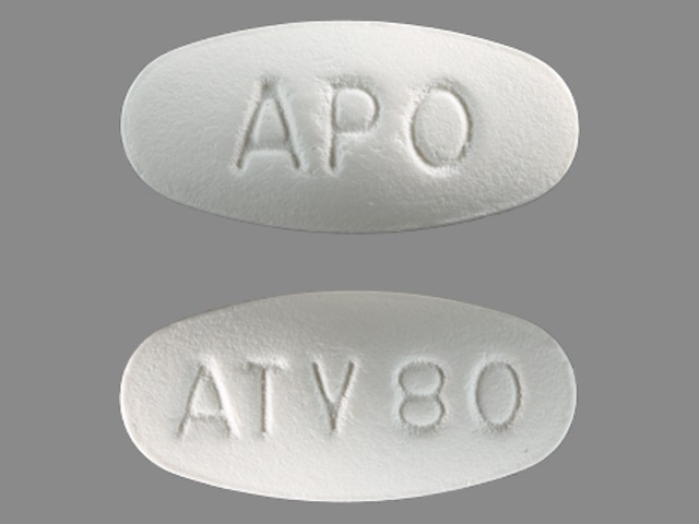 White Oval pill with imprint APO;ATV80 — Atorvastatin calcium Atorvastatin calcium trihydrate 80 mg; (view 2)