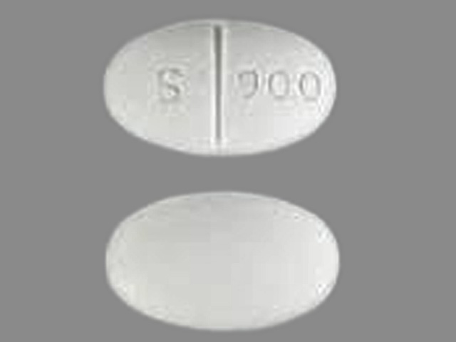 White Oval pill with imprint S900 — Alprazolam Alprazolam 0.25 mg; (view 2)