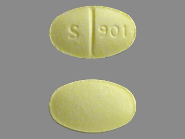 Yellow Oval pill with imprint S901 — Alprazolam Alprazolam 0.5 mg; (view 2)