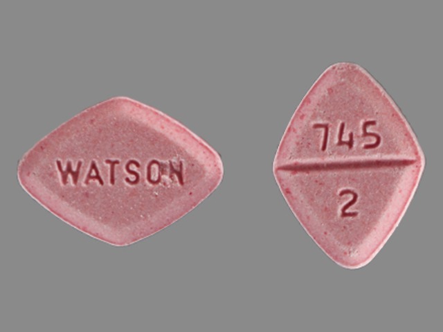 Pink Diamond pill with imprint WATSON;745;2 — Estazolam Estazolam 2 mg; (view 2)