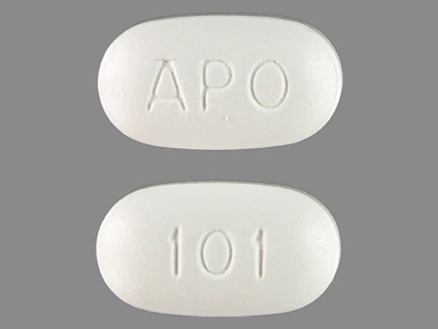 White Oval pill with imprint APO;101 — Paroxetine Paroxetine hydrochloride anhydrous 40 mg; (view 3)