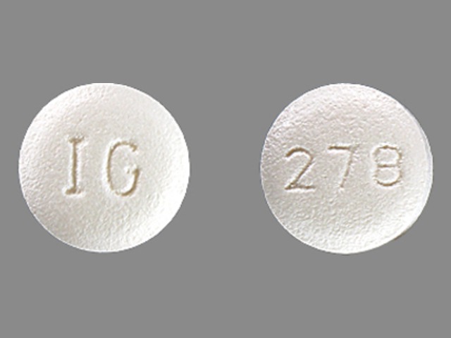 White Round pill with imprint IG;278 — Topiramate Topiramate 25 mg; (view 2)