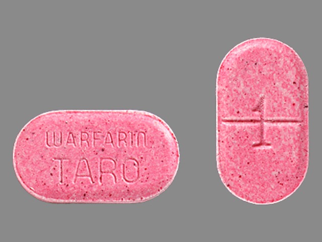 Pink Oval pill with imprint 1;WARFARIN;TARO — Warfarin sodium Warfarin sodium 1 mg; (view 3)