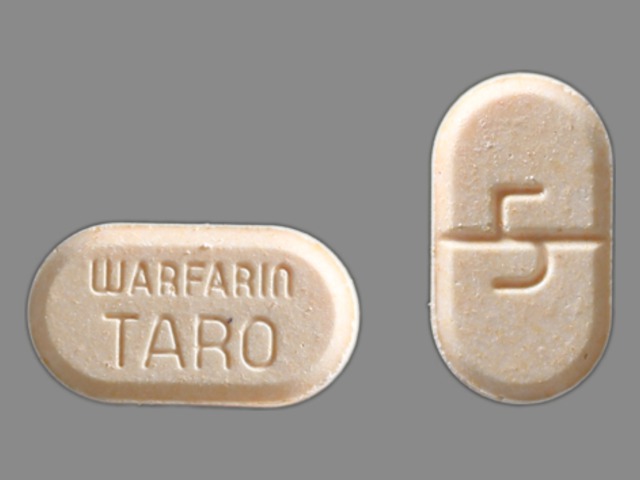 Orange Oval pill with imprint 5;WARFARIN;TARO — Warfarin sodium Warfarin sodium 5 mg; (view 2)