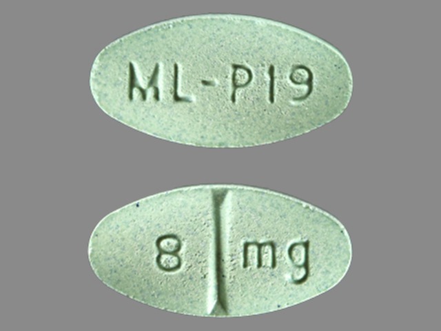 Green Oval pill with imprint 8;mg;ML;P19 — Doxazosin mesylate Doxazosin mesylate 8 mg; (view 2)