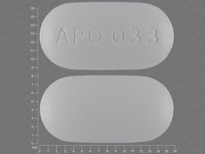 White Oval pill with imprint APO;033 — Pentoxifylline Pentoxifylline 400 mg; (view 5)