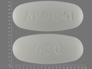 White Oval pill with imprint APO;041;400 — Etodolac Etodolac 400 mg; (view 2)