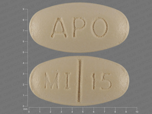 Yellow Oval pill with imprint APO;MI;15 — Mirtazapine Mirtazapine 15 mg; (view 2)