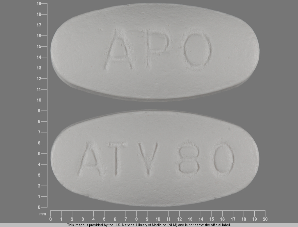 White Oval pill with imprint APO;ATV80 — Atorvastatin calcium Atorvastatin calcium trihydrate 80 mg; (view 3)