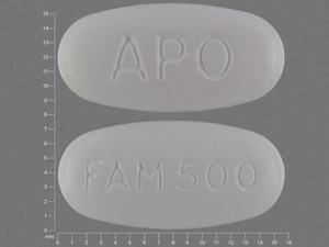 White Oval pill with imprint APO;FAM500 — Famciclovir Famciclovir 500 mg; (view 2)