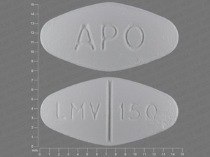 White Diamond pill with imprint APO;LMV;150 — Lamivudine Lamivudine 150 mg; (view 3)