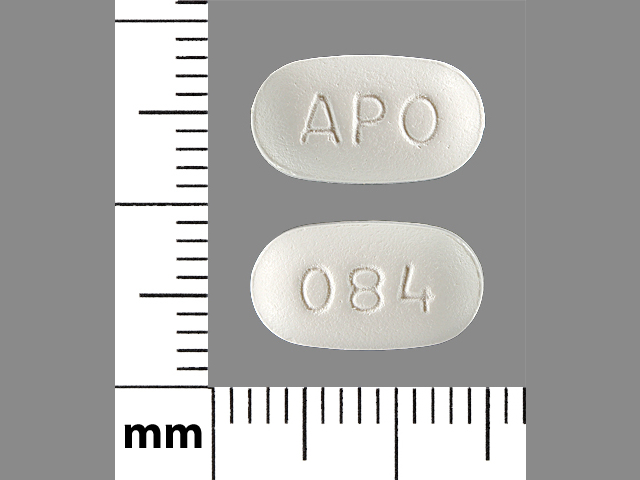 White Oval pill with imprint APO;084 — Paroxetine Paroxetine hydrochloride anhydrous 30 mg; (view 2)