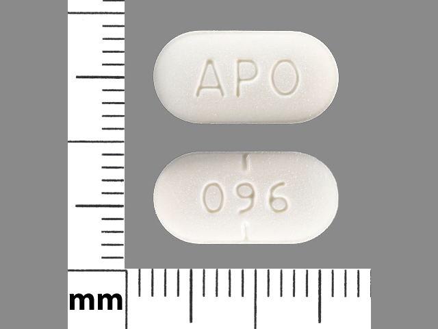 White Oval pill with imprint APO;096 — Doxazosin 8 mg (view 3)