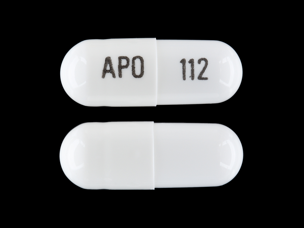 White;white Capsule pill with imprint APO;112 — Gabapentin Gabapentin 100 mg; (view 2)