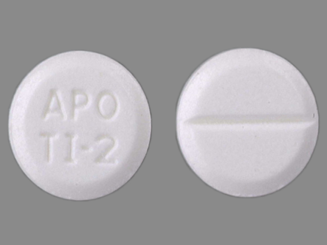 White Round pill with imprint APO;TI;2 — Tizanidine Tizanidine hydrochloride 2 mg; (view 2)