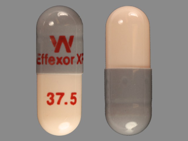 Gray;orange Capsule pill with imprint EffexorXR;375 — Venlafaxine hydrochloride Venlafaxine hydrochloride 37.5 mg; (view 2)