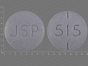 Purple Round pill with imprint JSP;515 — Levothyroxine sodium Levothyroxine sodium 0.075 mg; (view 3)