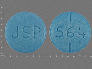 Blue Round pill with imprint JSP;564 — Levothyroxine sodium Levothyroxine sodium 0.137 mg; (view 3)