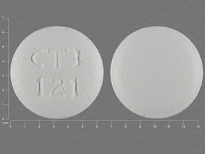 White Round pill with imprint CTI;121 — Famotidine Famotidine 20 mg; (view 2)