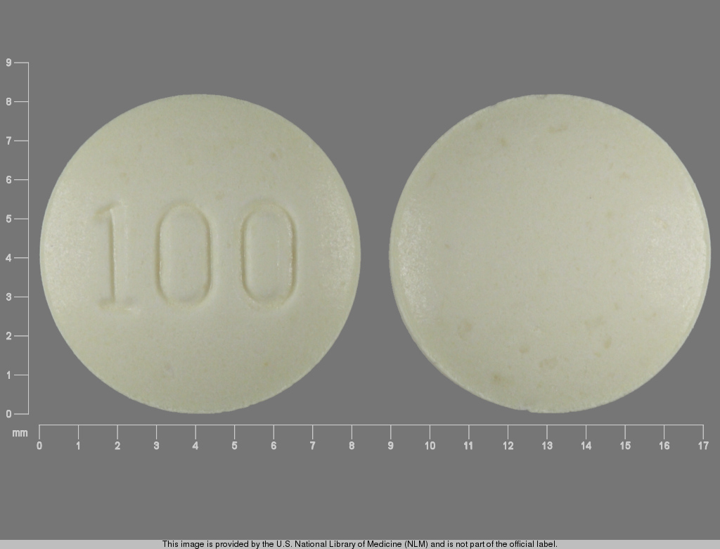Yellow Round pill with imprint 100 — Meloxicam 15 mg (view 2)