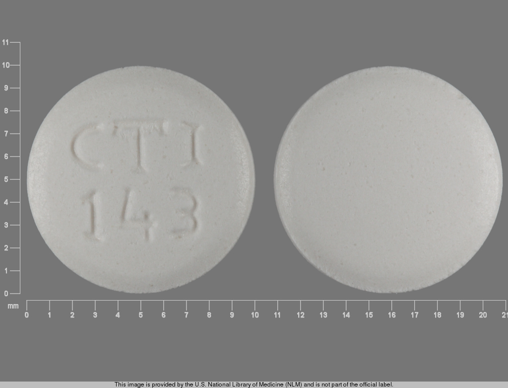 White Round pill with imprint CTI;143 — Lovastatin Lovastatin 40 mg; (view 3)