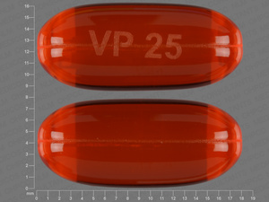 Orange Capsule pill with imprint VP;25 — Ethosuximide Ethosuximide 250 mg; (view 2)